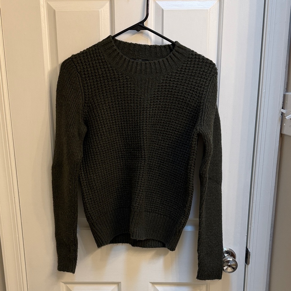 Lucky Brand Dark Green Crew Neck Sweater